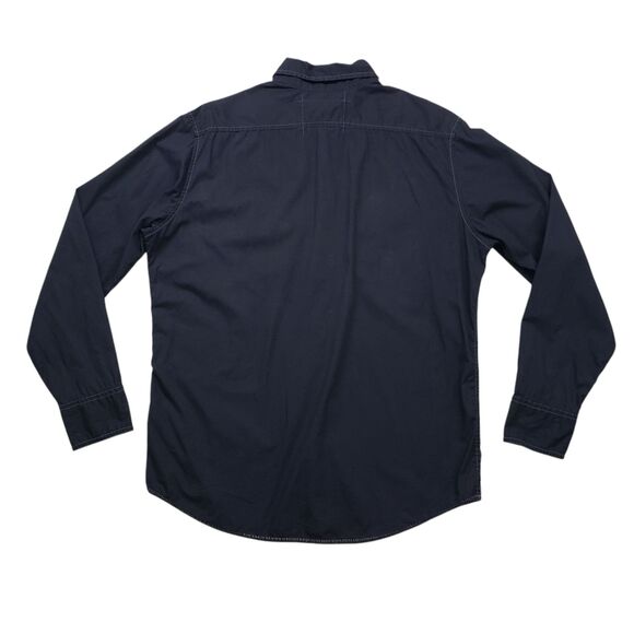 Vintage DKNY Pearl Snap Shirt Mens Medium Black Y2K Western Goth Long Sleeve - Picture 7 of 9